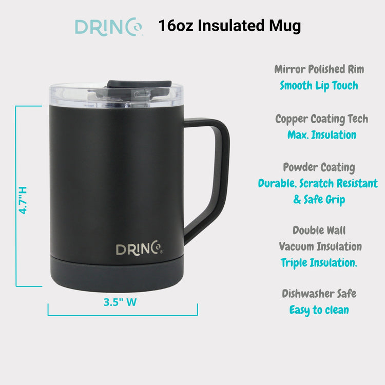 DRINCO® 16 oz Coffee Mug Vacuum Insulated Camping Mug Double Wall by Orchid Lavender Outdoor Recreation