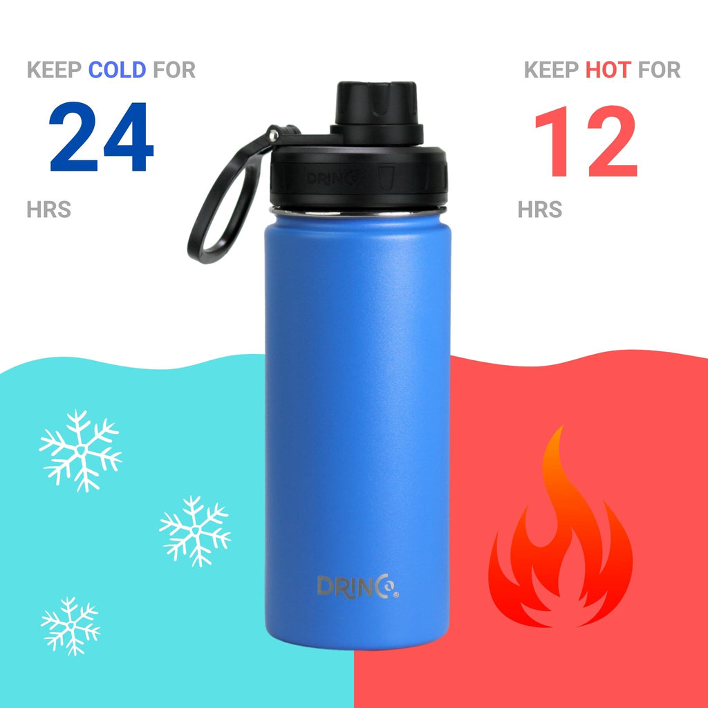 DRINCO® 18oz Stainless Steel Sport Water Bottle - Royal Blue by Orchid Lavender Water Bottles