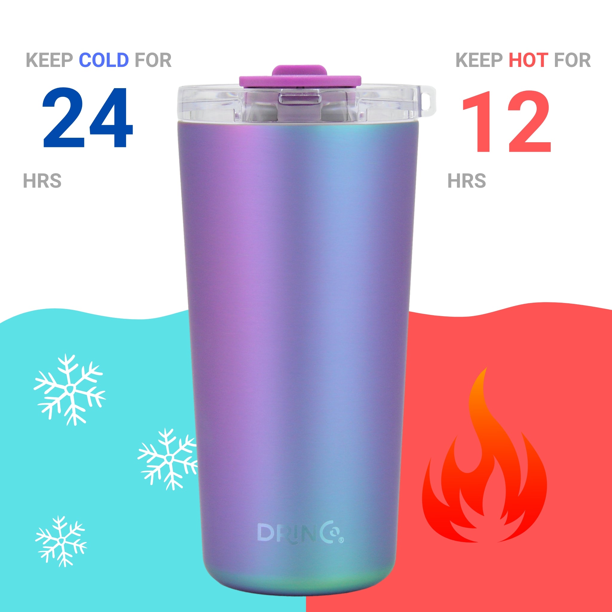 DRINCO® Seattle 20oz Insulated Tumbler Spill Proof Lid w/straw-Arabian by Orchid Lavender Tumblers