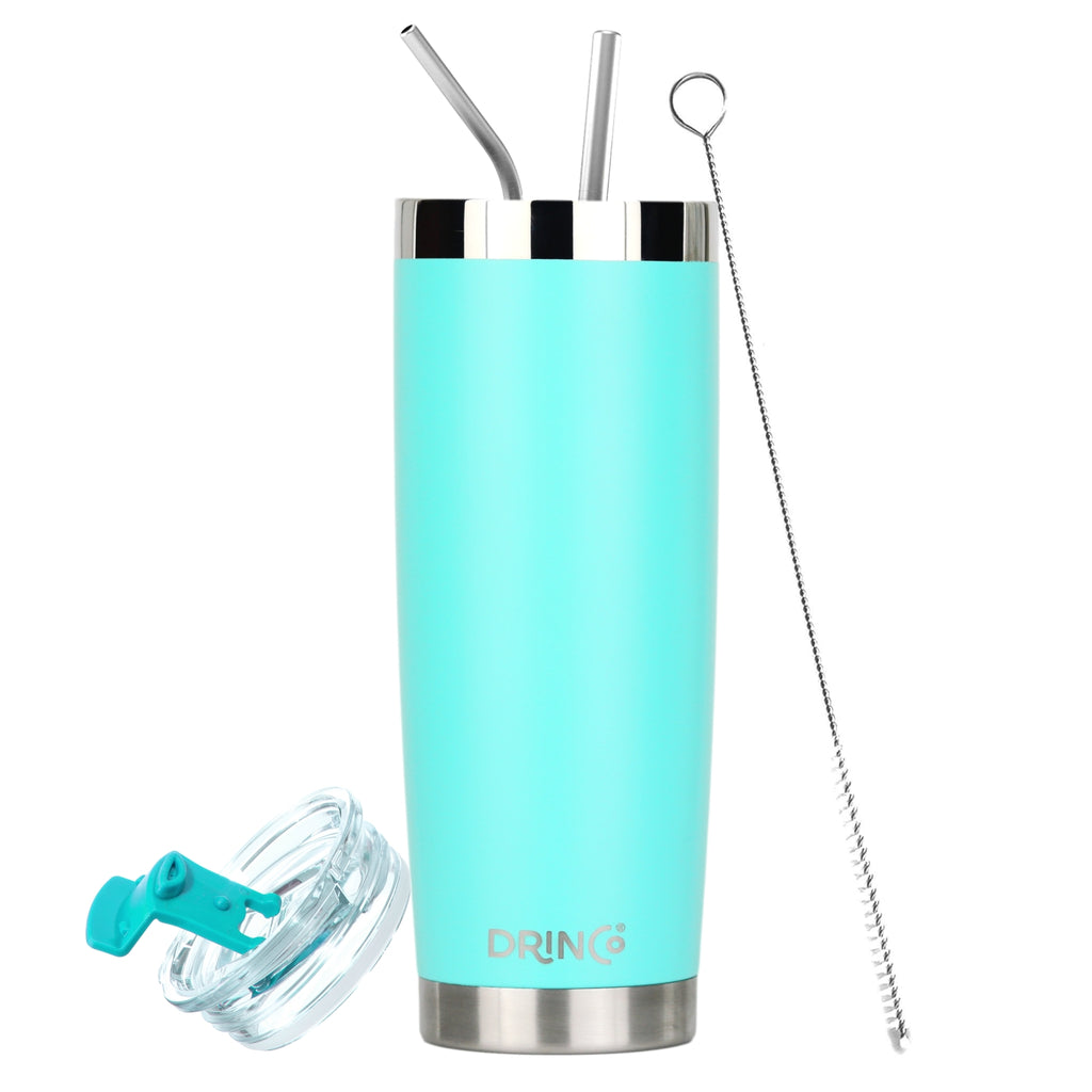 DRINCO® 20oz Insulated Tumbler w/Spill Proof Lid, 2 Straws(Teal) by Orchid Lavender Tumblers