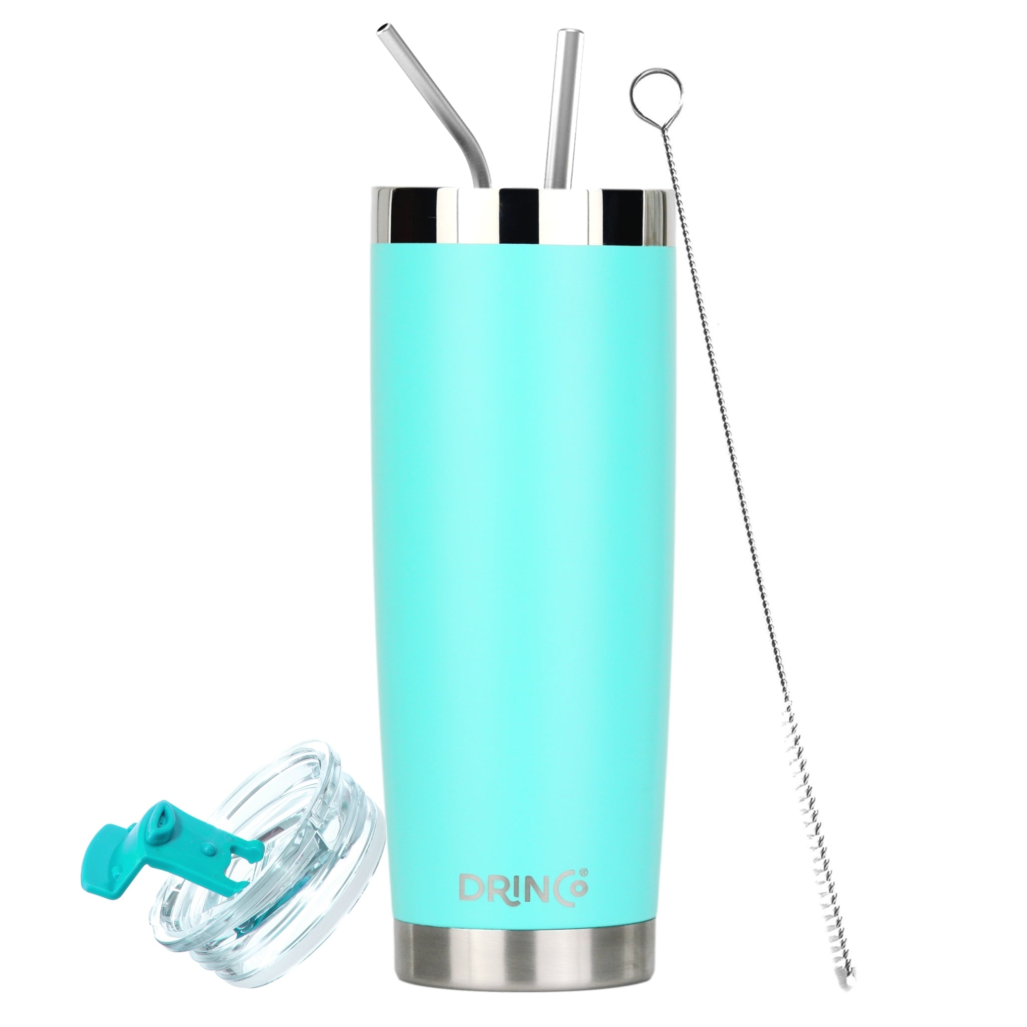 DRINCO® 20oz Insulated Tumbler w/Spill Proof Lid, 2 Straws(Teal) by Orchid Lavender Tumblers