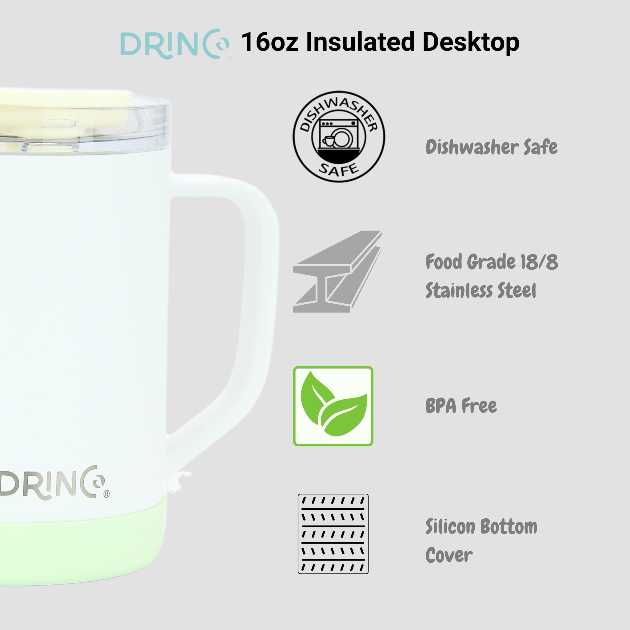 DRINCO® 16 oz Coffee Mug Vacuum Insulated Camping Mug Double Wall by Orchid Lavender Outdoor Recreation