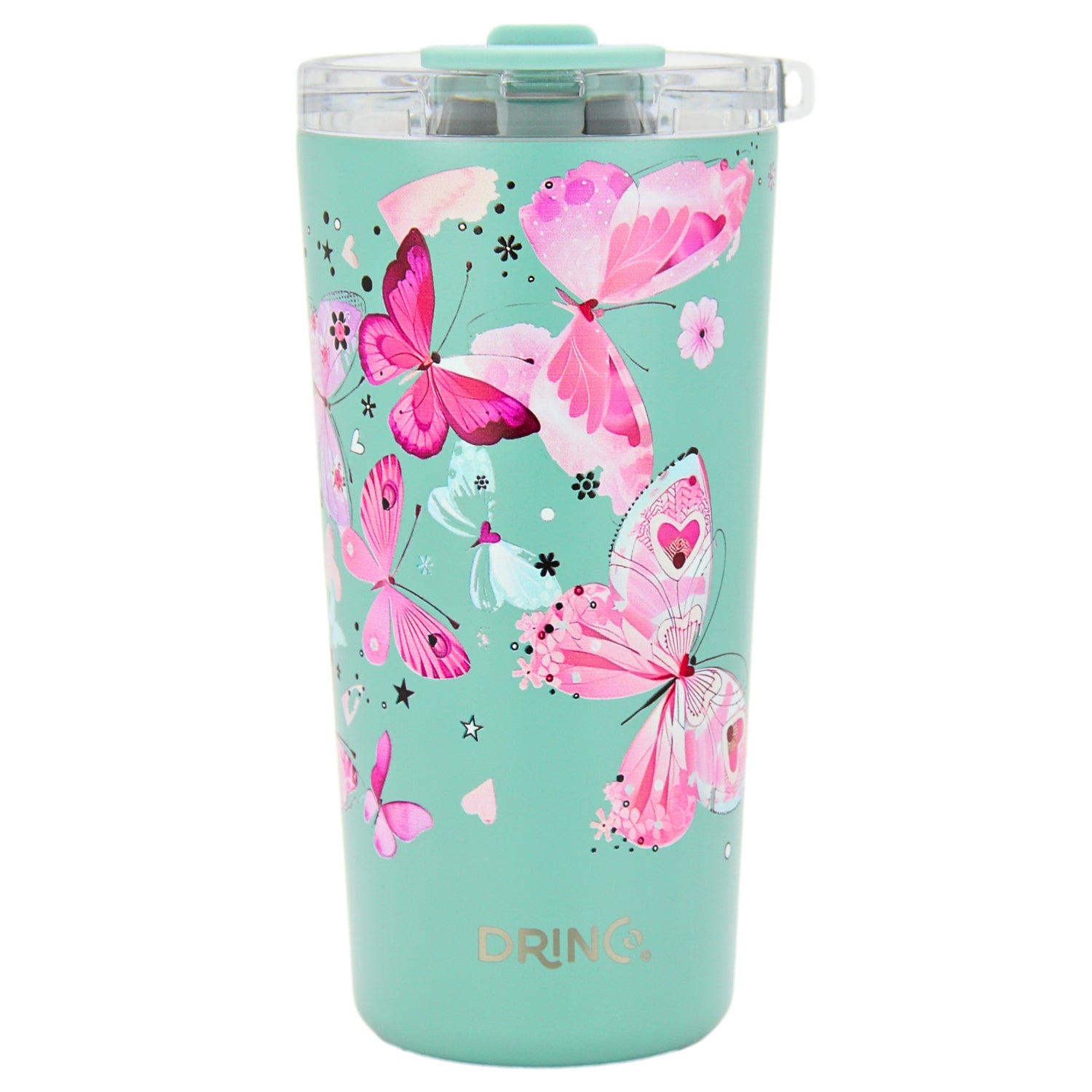 DRINCO® Seattle 20oz Insulated Tumbler Leakproof w/straw-Butterfly by Orchid Lavender Tumblers
