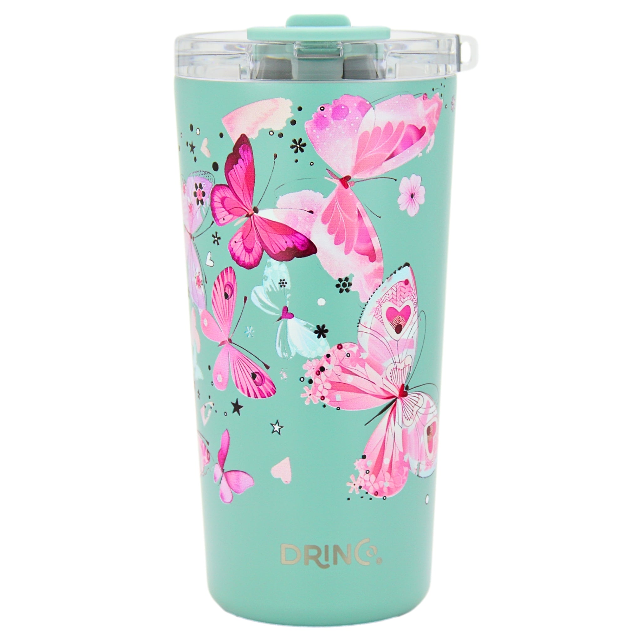 DRINCO® Seattle 20oz Insulated Tumbler Leakproof w/straw-Butterfly by Orchid Lavender Tumblers