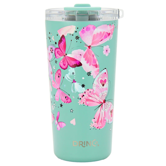 DRINCO® Seattle 20oz Insulated Tumbler Leakproof w/straw-Butterfly by Orchid Lavender Tumblers