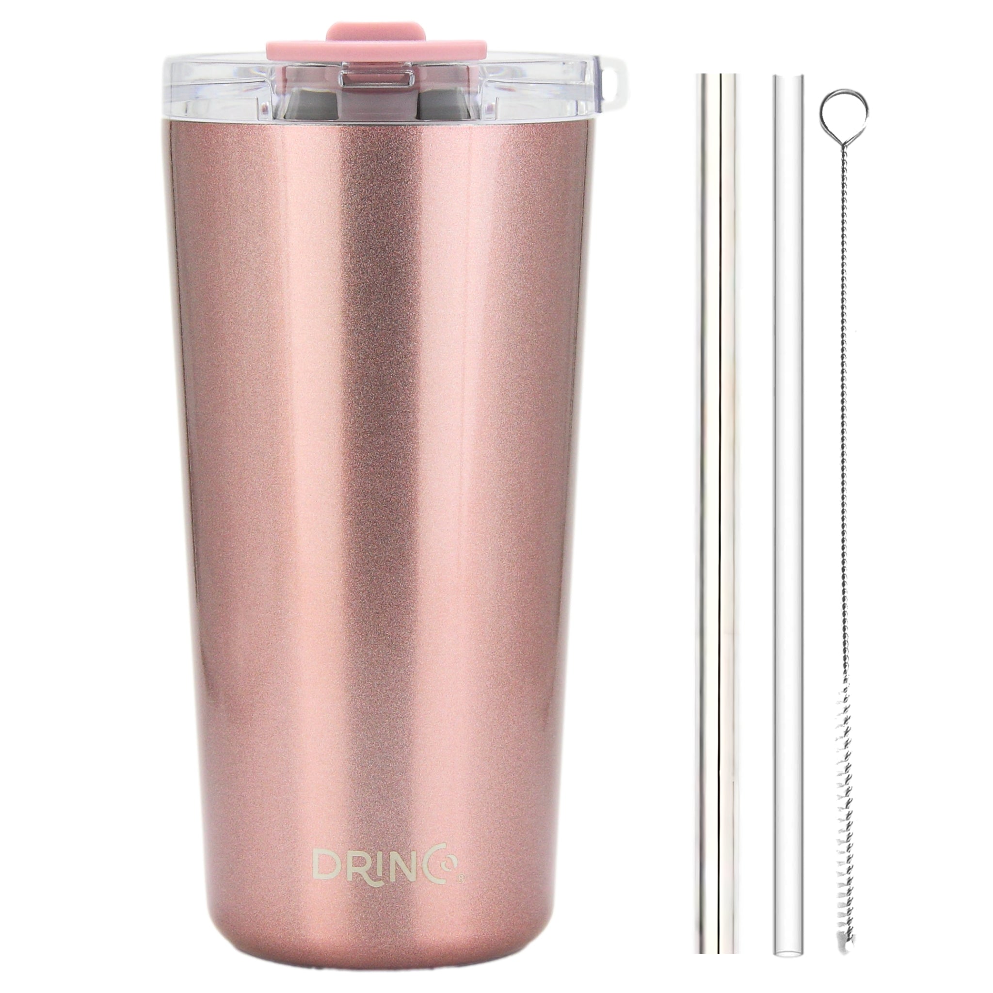 DRINCO® Seattle 20oz Insulated Tumbler Spill Proof Lid w/straw-Gold by Orchid Lavender Tumblers