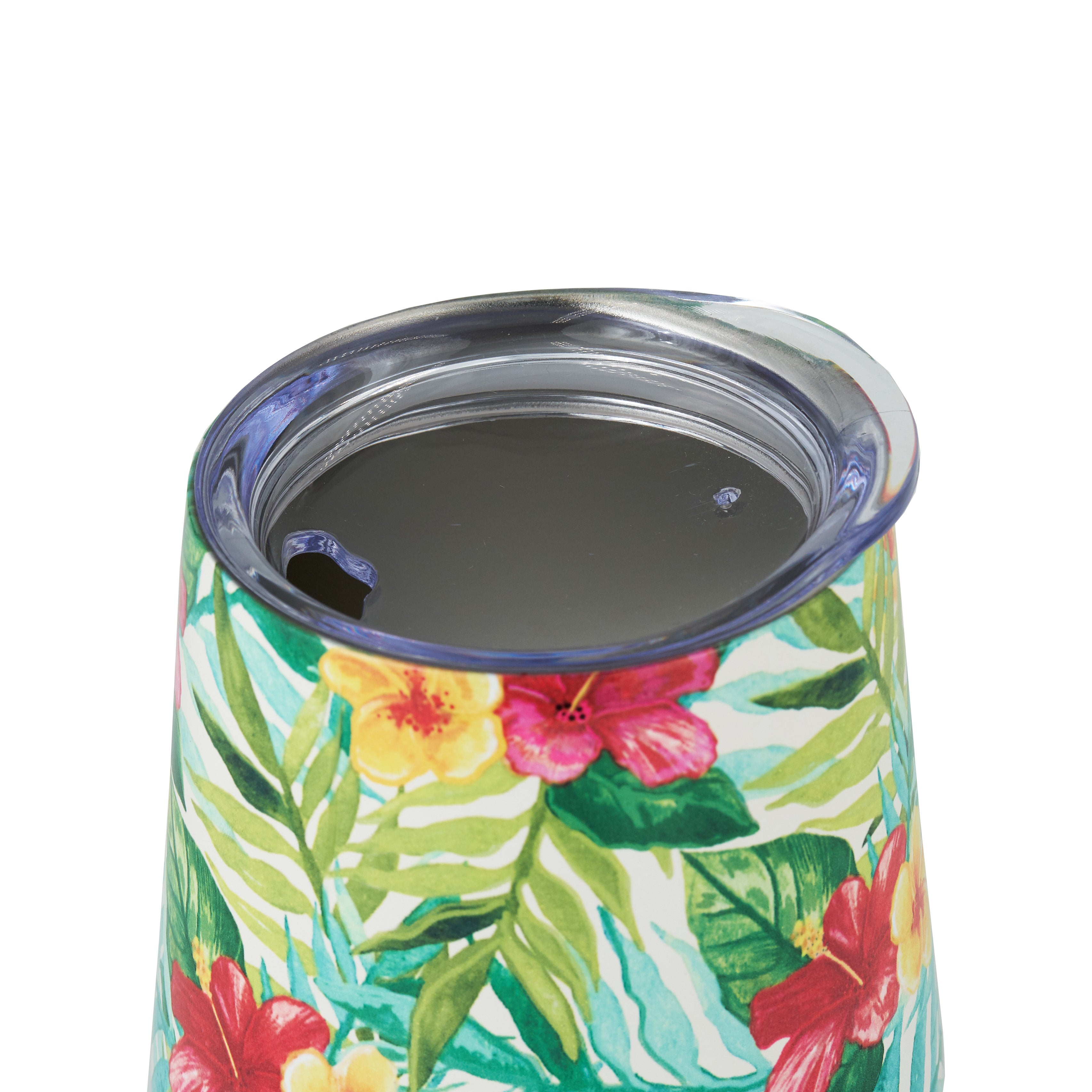 DRINCO® 12oz Insulated Wine Tumbler Glass (Tropical Hues) by Orchid Lavender Tumblers