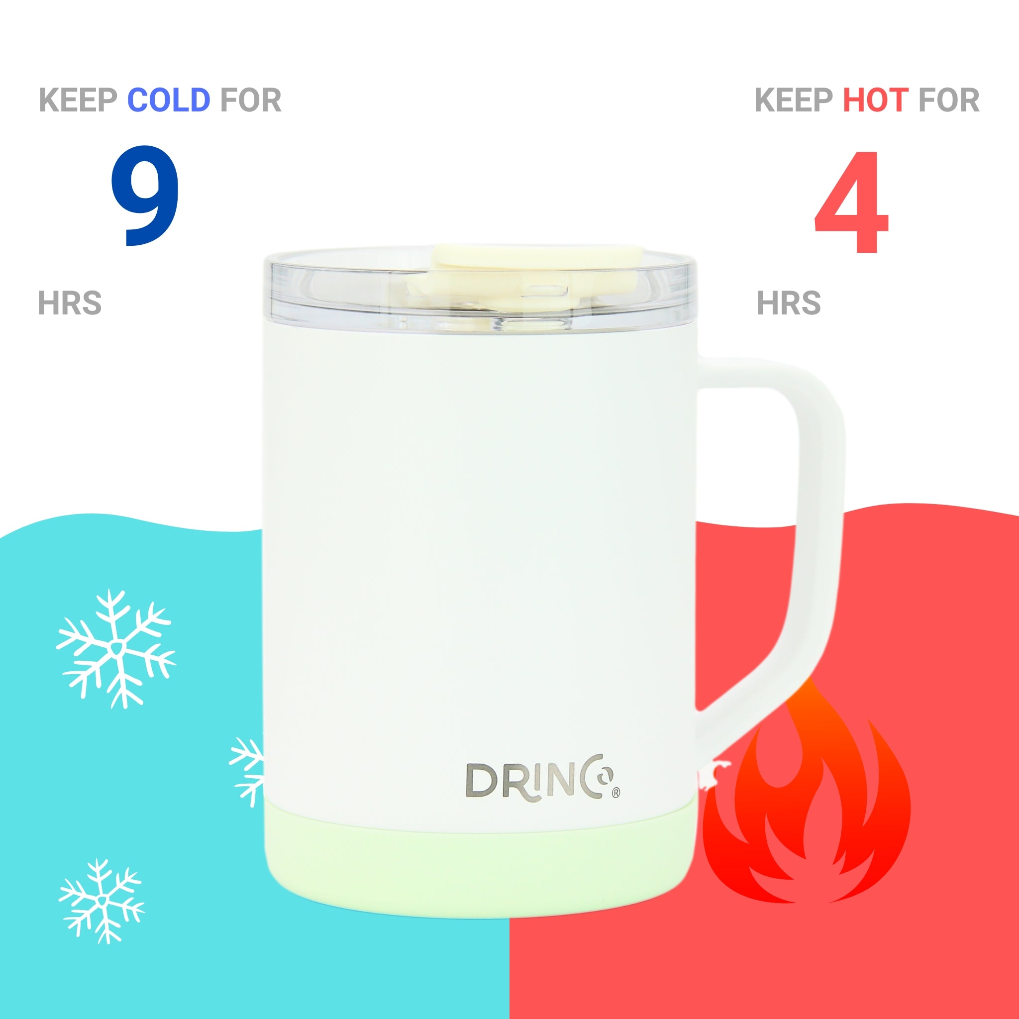 DRINCO® 16 oz Coffee Mug Vacuum Insulated Camping Mug Double Wall by Orchid Lavender Outdoor Recreation