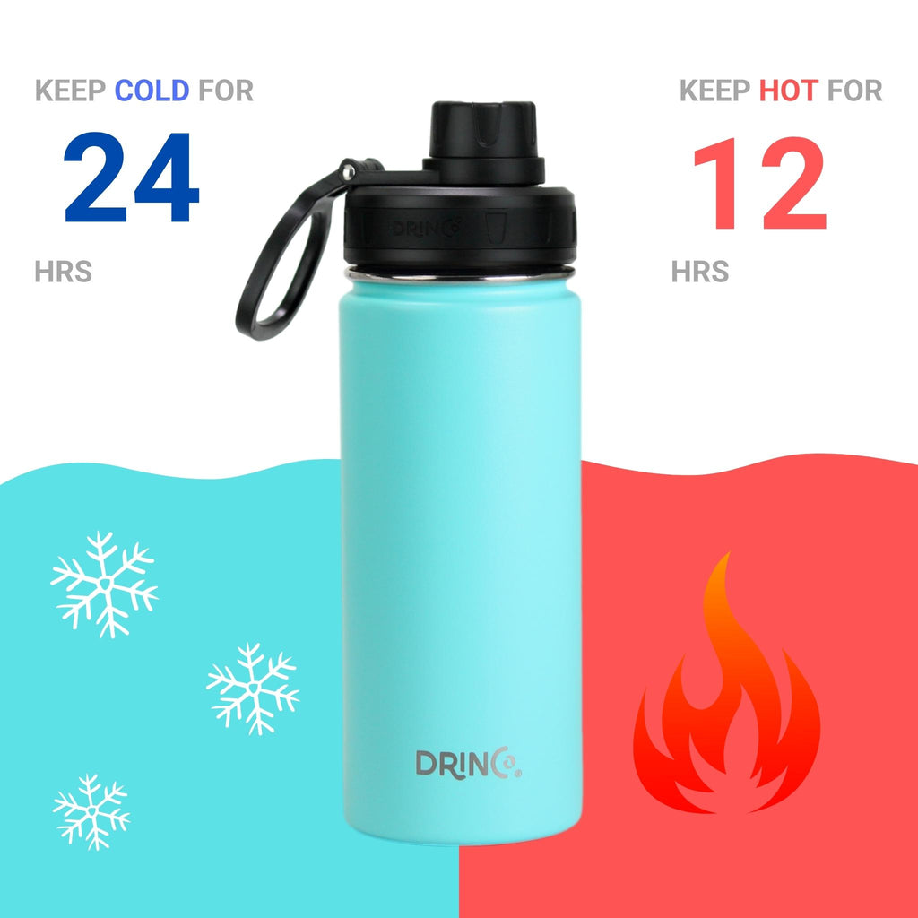 DRINCO® 18oz Stainless Steel Sport Water Bottle - Teal by Orchid Lavender Water Bottles