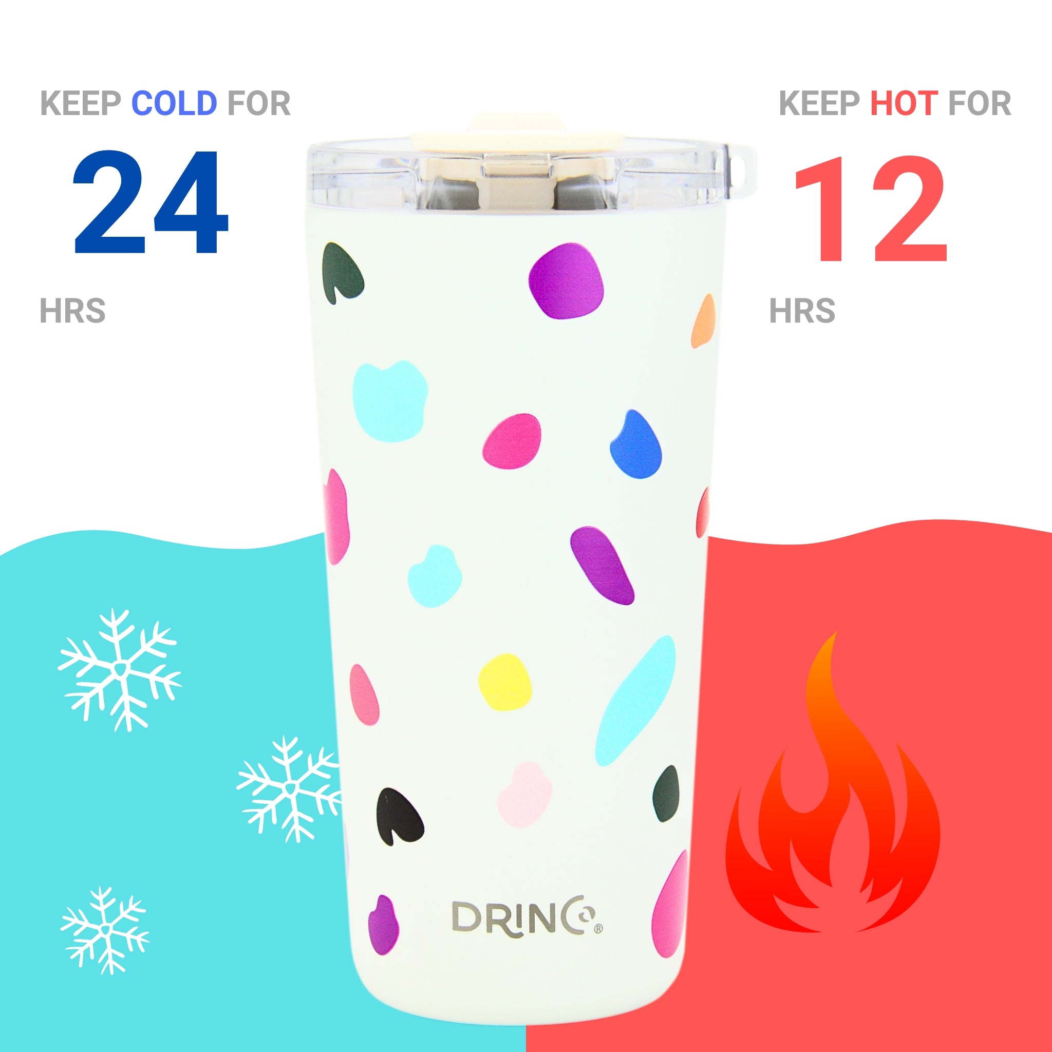 DRINCO® Seattle 20oz Insulated Tumbler Leakproof w/straw-Blots by Orchid Lavender Tumblers