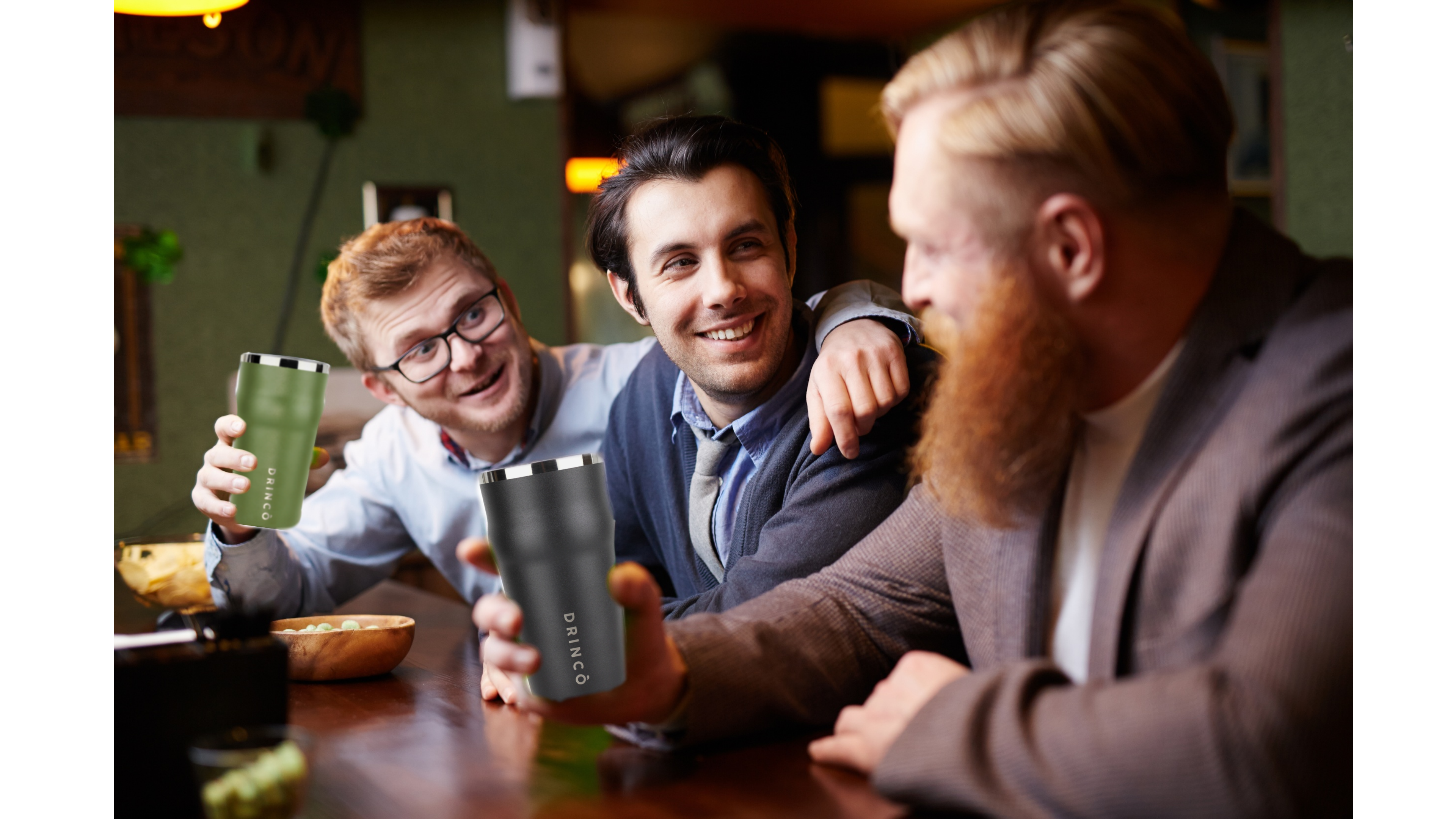 DRINCO 20oz Insulated Tumbler Beer Mug-Bottle Opener THOR-(Jet Black) by Orchid Lavender Tumblers