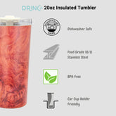 DRINCO® Seattle 20oz Insulated Tumbler Leakproof w/straw-Walnut by Orchid Lavender Tumblers