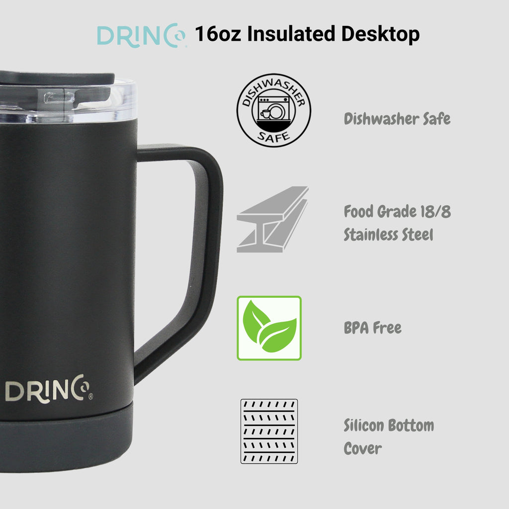 DRINCO® 16 oz Coffee Mug Vacuum Insulated Camping Mug Double Wall by Orchid Lavender Outdoor Recreation