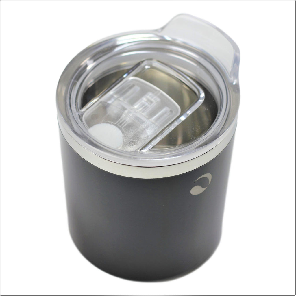 DRINCO- 10oz Vacuum Insulated Tumbler Whiskey Glass GULT (Jet Black) by Orchid Lavender Tumblers