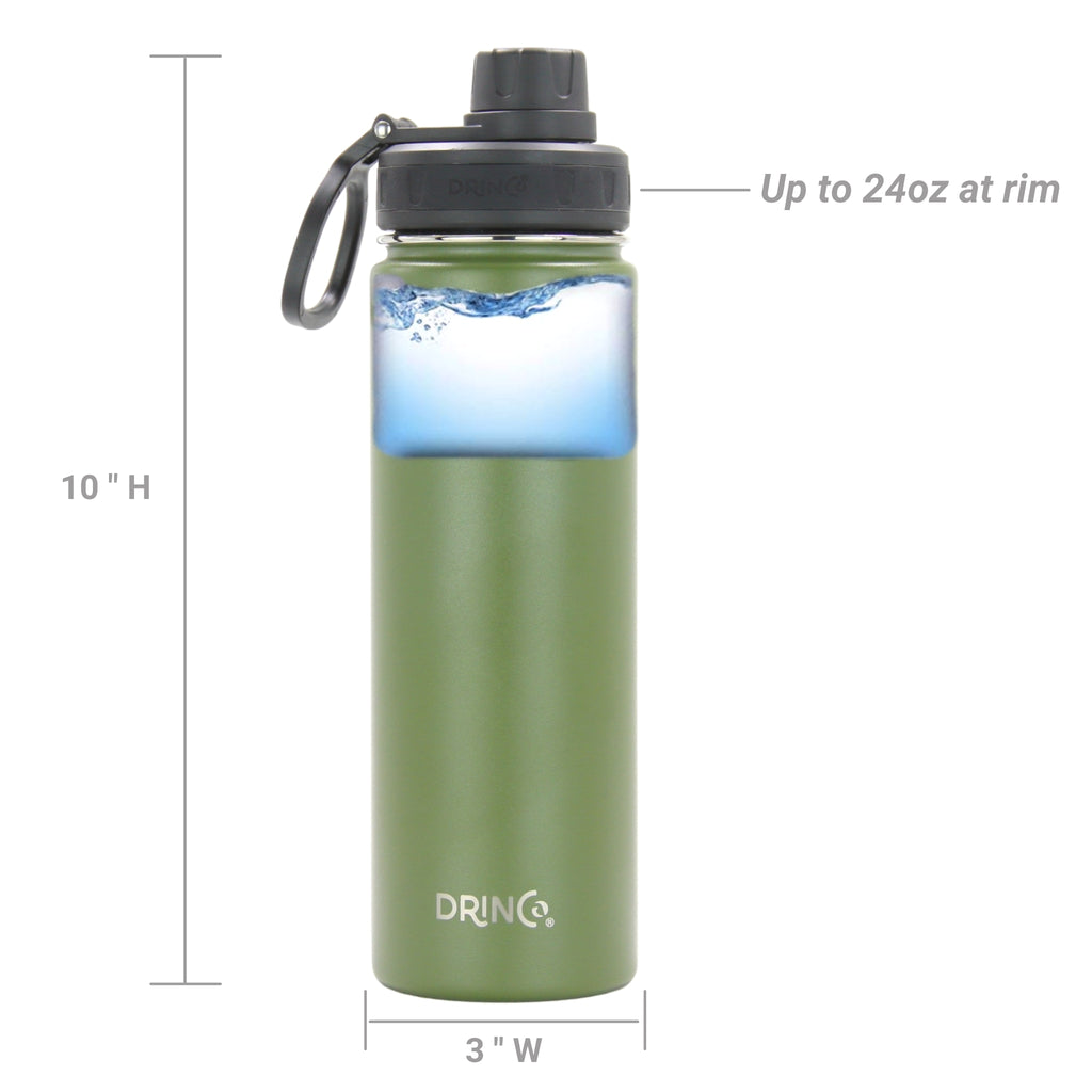 DRINCO® 22oz Stainless Steel Sport Water Bottle - Forest by Orchid Lavender Water Bottles
