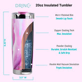 DRINCO® 20oz Insulated Tumbler w/Spill Proof Lid, 2 Straws (Galaxy) by Orchid Lavender Tumblers