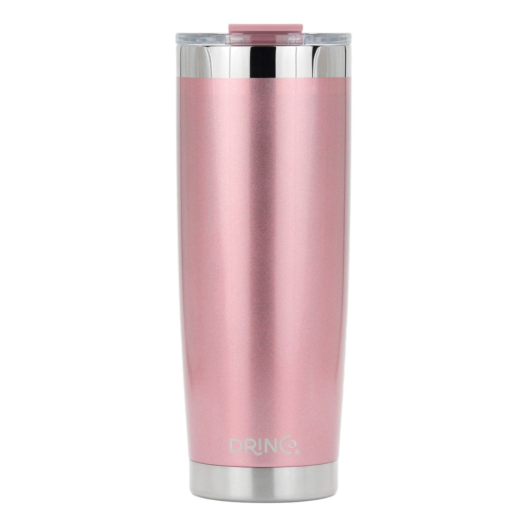 DRINCO® 20oz Insulated Tumbler Spill Proof Lid 2 Straws (Rose Gold) by Orchid Lavender Tumblers