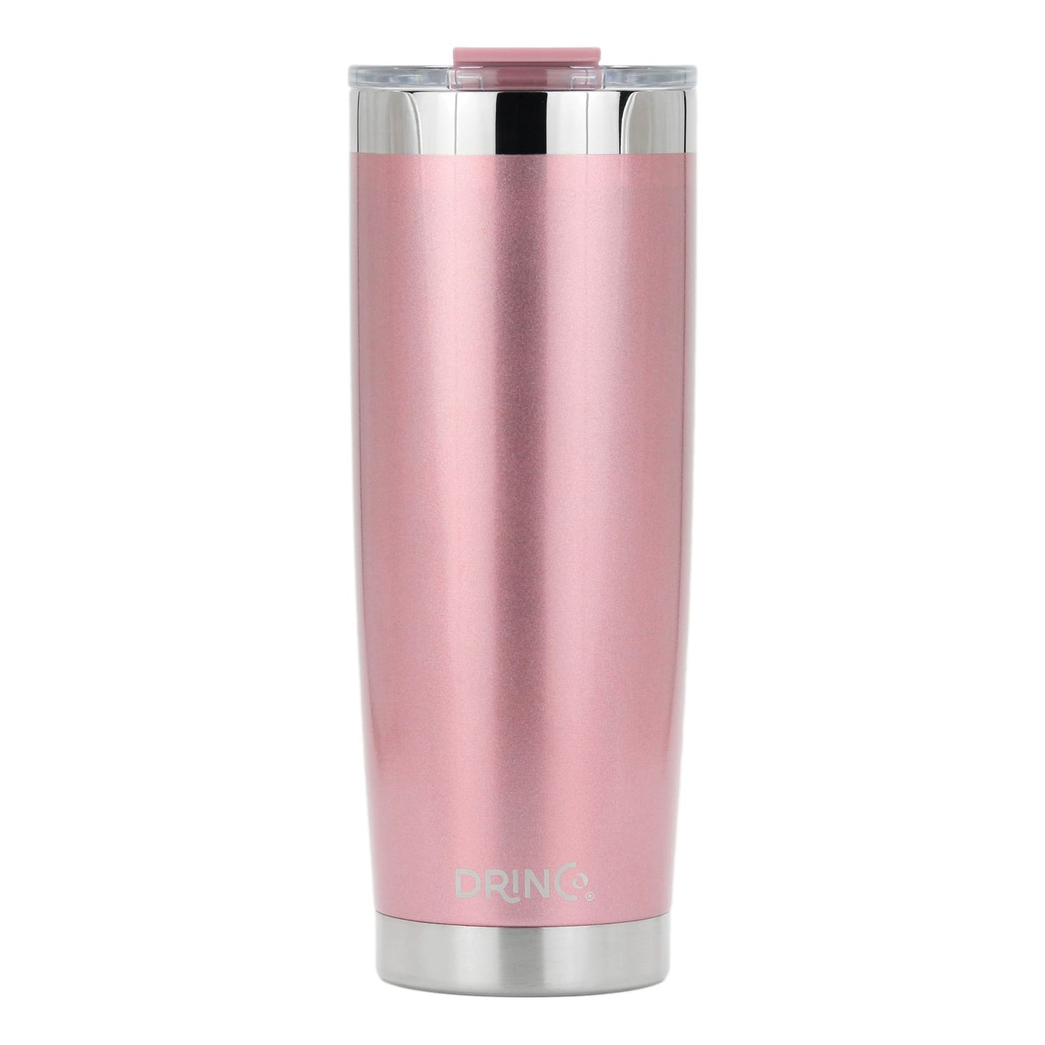 DRINCO® 20oz Insulated Tumbler Spill Proof Lid 2 Straws (Rose Gold) by Orchid Lavender Tumblers