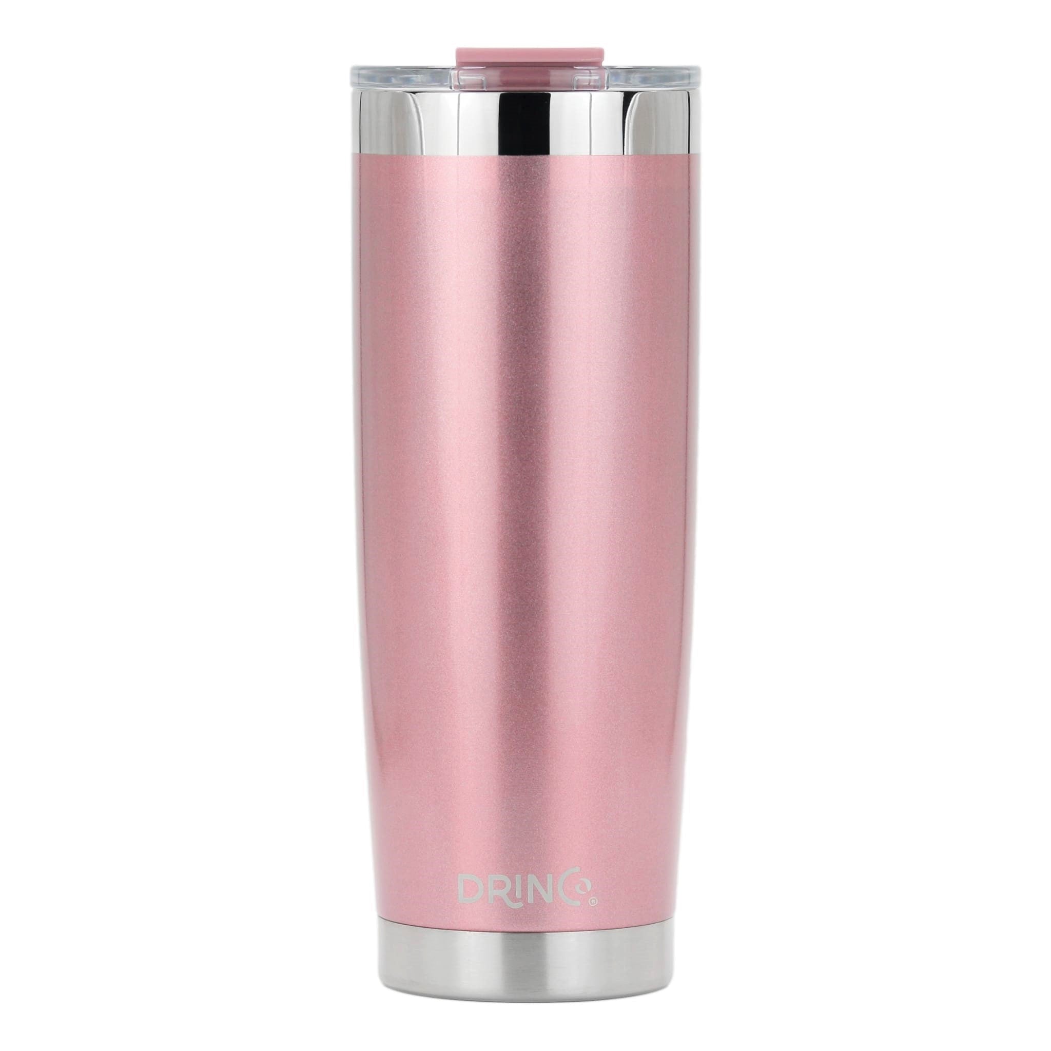 DRINCO® 20oz Insulated Tumbler Spill Proof Lid 2 Straws (Rose Gold) by Orchid Lavender Tumblers