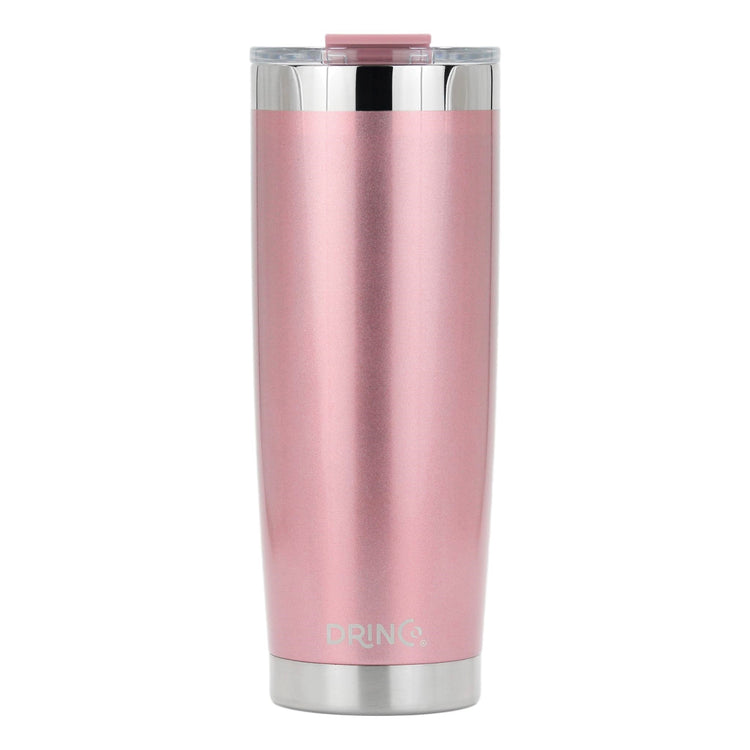 DRINCO® 20oz Insulated Tumbler Spill Proof Lid 2 Straws (Rose Gold) by Orchid Lavender Tumblers