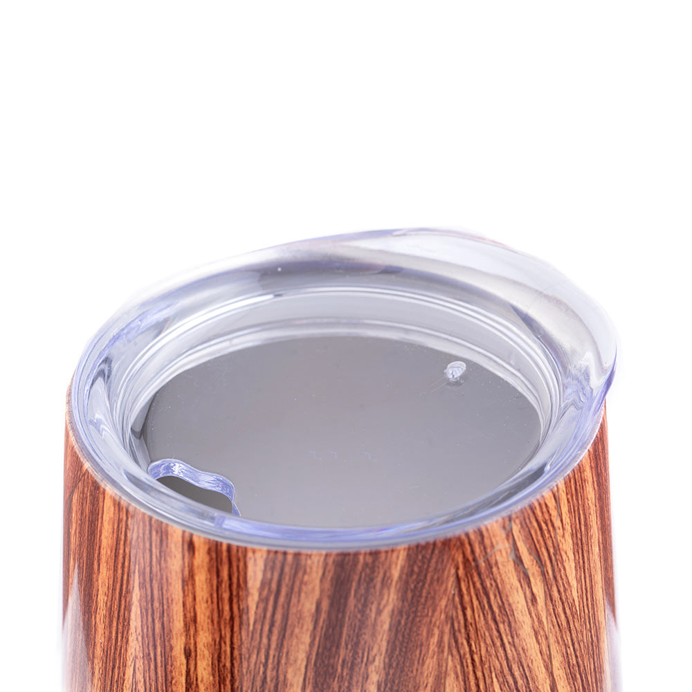 DRINCO® 12oz Insulated Wine Tumbler Glass (Woodland) by Orchid Lavender Tumblers