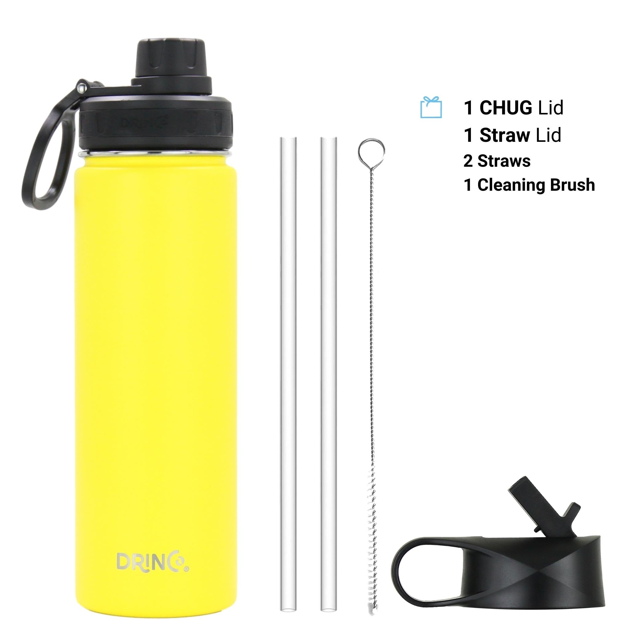 DRINCO® 22oz Stainless Steel Sport Water Bottle - Illuminating Yellow by Orchid Lavender Water Bottles