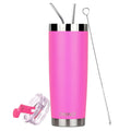 DRINCO® 20oz Insulated Tumbler Spill Proof Lid 2 Straws(Island Pink) by Orchid Lavender Tumblers