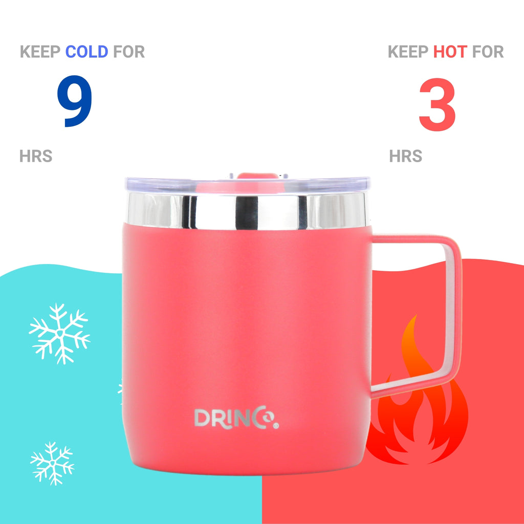 DRINCO® 14 oz Coffee Mug Vacuum Insulated Camping Mug Double Wall by Orchid Lavender Travel Mugs
