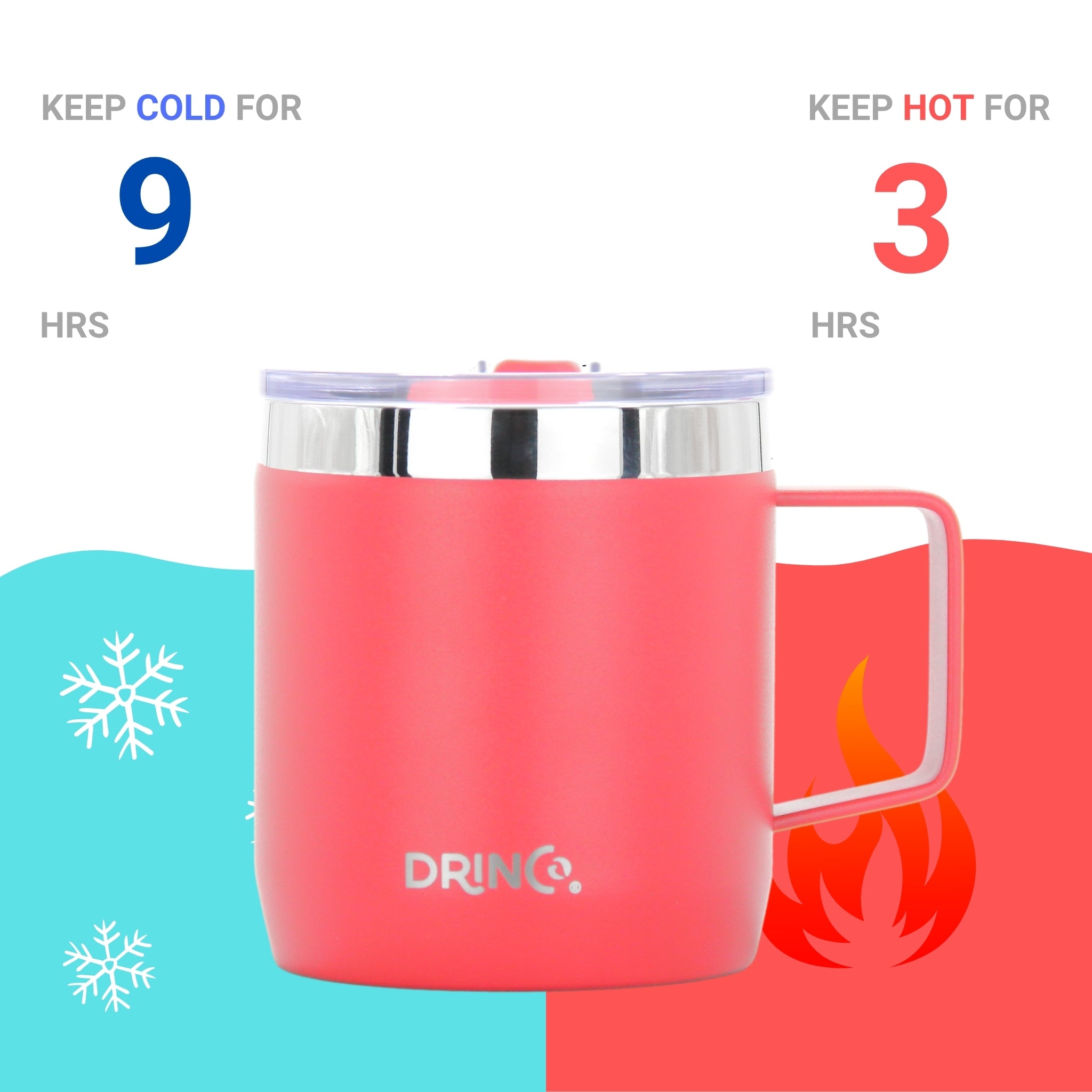 DRINCO® 14 oz Coffee Mug Vacuum Insulated Camping Mug Double Wall by Orchid Lavender Travel Mugs