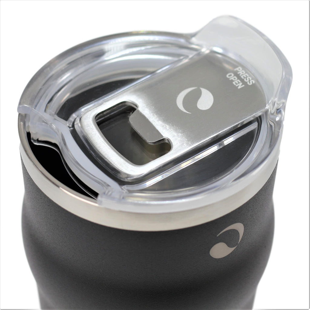 DRINCO 20oz Insulated Tumbler Beer Mug-Bottle Opener THOR-(Jet Black) by Orchid Lavender Tumblers