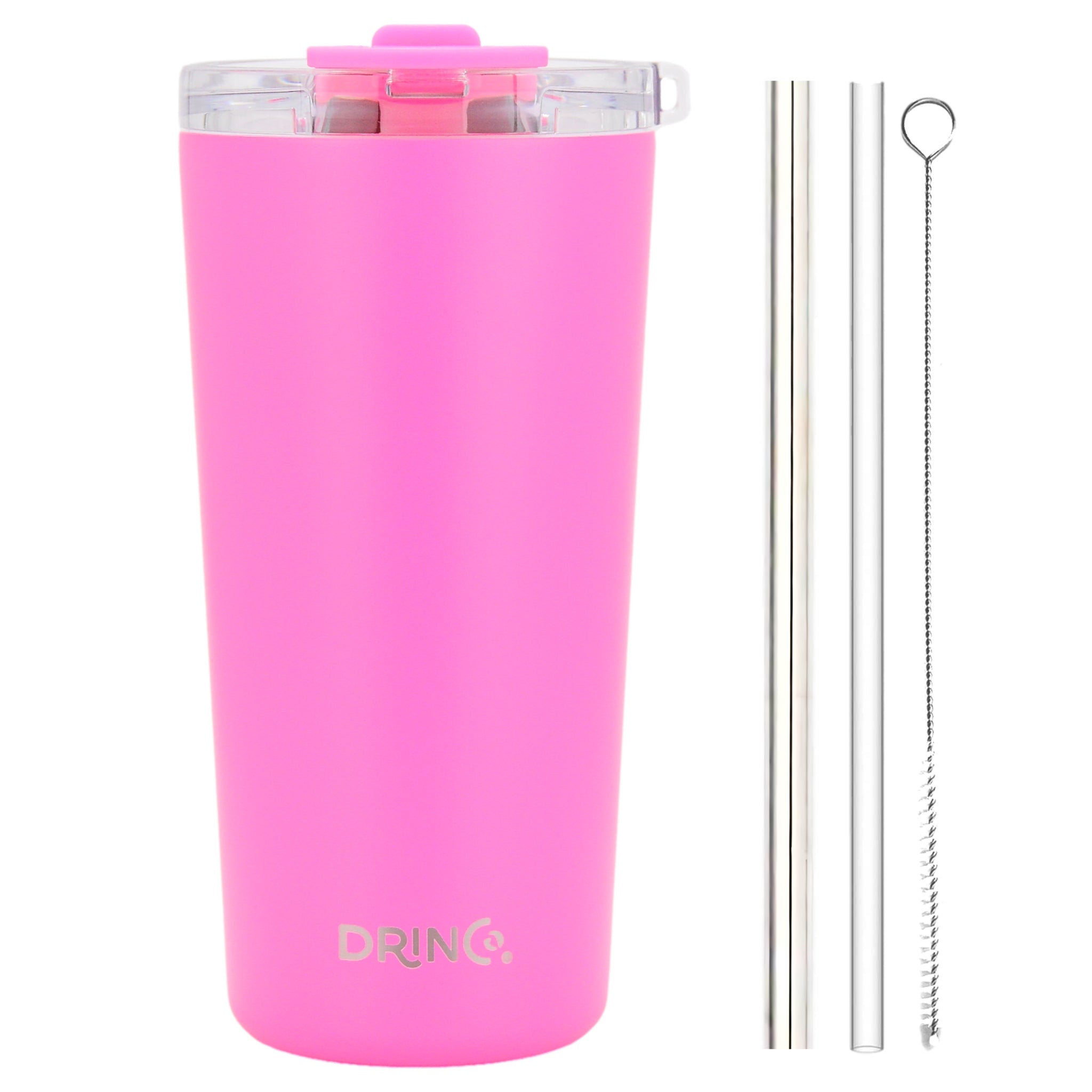 DRINCO® Seattle 20oz Insulated Tumbler Spill Proof Lid w/straw-Pink by Orchid Lavender Tumblers