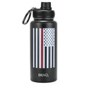 DRINCO® 32oz Stainless Steel Water Bottle-Thin Red-Black by Orchid Lavender Water Bottles