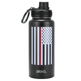 DRINCO® 32oz Stainless Steel Water Bottle-Thin Red-Black by Orchid Lavender Water Bottles