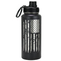 DRINCO® 32oz Stainless Steel Water Bottle - USA Flag-Black by Orchid Lavender Water Bottles