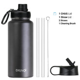 DRINCO® 32oz Stainless Steel Water Bottle-Thin Red-Black by Orchid Lavender Water Bottles