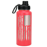 DRINCO® 32oz Stainless Steel Water Bottle - USA Flag-Barn Red by Orchid Lavender Water Bottles