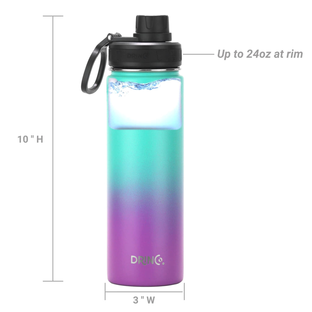 DRINCO® 22oz Stainless Steel Sport Water Bottle - Ombre Fuschia Teal by Orchid Lavender Water Bottles