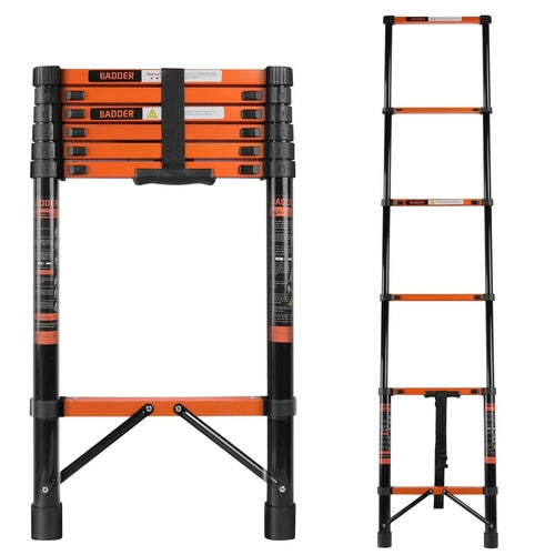 Telescopic Roof Ladder, Heavy-Duty Stainless Steel with Anti-Slip by Pear Daisy