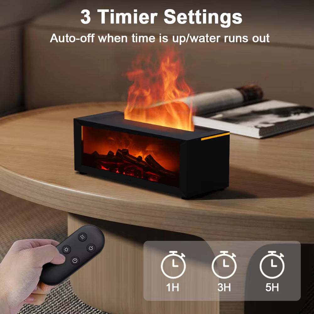 Air Humidifier Essential Oil Diffuser Flame Aroma Humidifier Home Room Fragrance Diffuser with Night Light Aromatherapy Diffuser by Cosmic Inventory