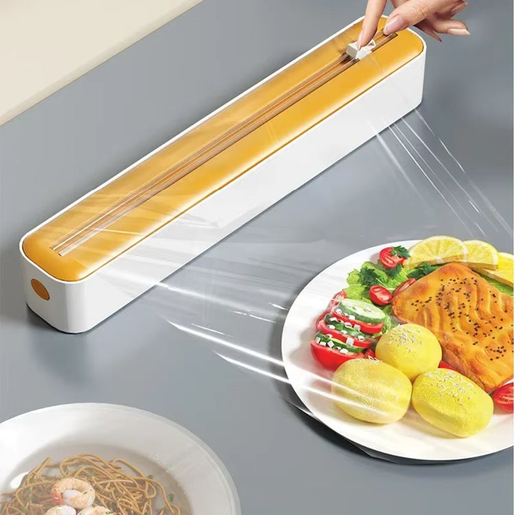 2 in 1 Food Film Dispenser Wrap Dispenser with Cutter Storage Box Aluminum Foil Stretch Film Cutter Wall Shelf Kitchen Organizer by Cosmic Inventory