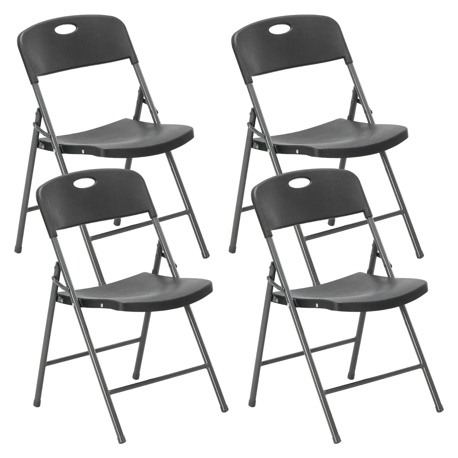 Sweetcrispy Heavy-Duty Plastic Foldable Chair - Ergonomic Back, 330 Lbs Weight Capacity, Stackable, Portable Indoor & Patio Furniture, Plastic Folding Chairs, Chairs by Cosmic Inventory