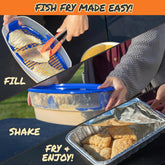 XL Original Better Breader Bowl 16" Mess-Free Breading Station for Chicken, Fish, Wings & Vegetables – Shake & Coat Batter Tray W Lid for Air Fryer Prep, Fish Fry, Tenders & Easy Cleanup by Cosmic Inventory