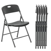 Sweetcrispy Heavy-Duty Plastic Foldable Chair - Ergonomic Back, 330 Lbs Weight Capacity, Stackable, Portable Indoor & Patio Furniture, Plastic Folding Chairs, Chairs by Cosmic Inventory