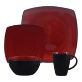 Soho Lounge Square 16-Piece Dinnerware Set - Red by Cosmic Inventory