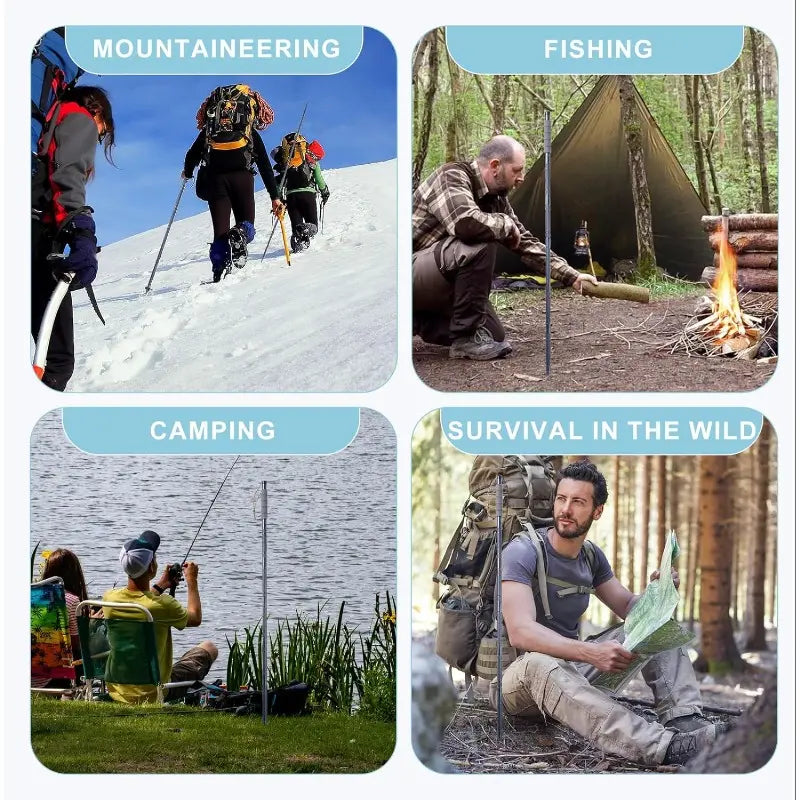 Outdoorsmen Gift Trekking Walking Lightweight Adjustable Trekking Pole Mountain Climb 7-In-1 Trekking Pole Your Ultimate Outdoor Survival Companion – Compass & More for Hiking & Multi-Functional Hiking Stick by Cosmic Inventory