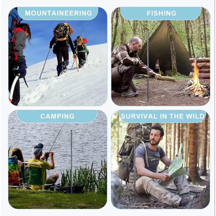 Outdoorsmen Gift Trekking Walking Lightweight Adjustable Trekking Pole Mountain Climb 7-In-1 Trekking Pole Your Ultimate Outdoor Survival Companion – Compass & More for Hiking & Multi-Functional Hiking Stick by Cosmic Inventory