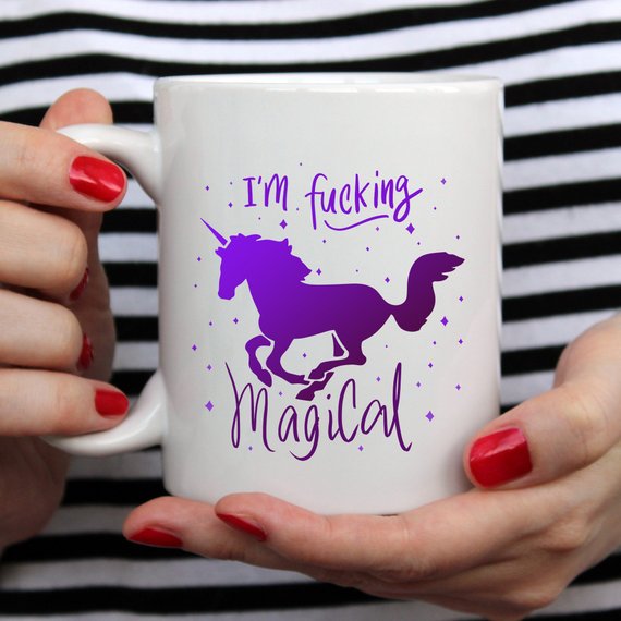 I'm F*cking Magical Unicorn Mug by Magenta Shadow Coffee & Tea Cups
