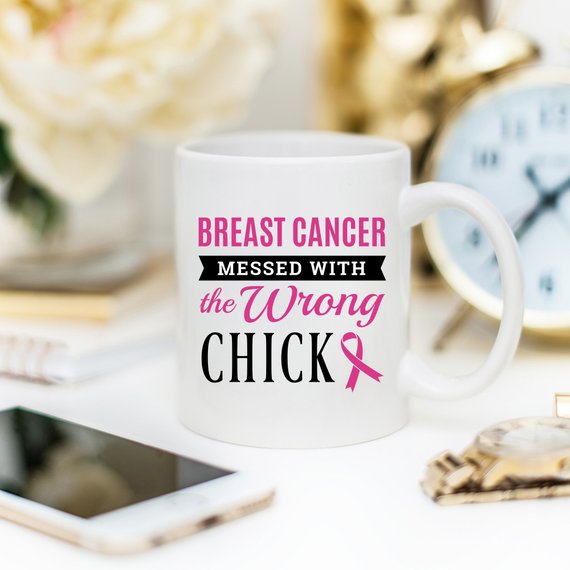Breast Cancer Coffee Mug - Breast Cancer Messed by Magenta Shadow Coffee & Tea Cups