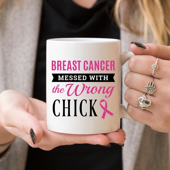 Breast Cancer Coffee Mug - Breast Cancer Messed by Magenta Shadow Coffee & Tea Cups