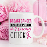 Breast Cancer Coffee Mug - Breast Cancer Messed by Magenta Shadow Coffee & Tea Cups